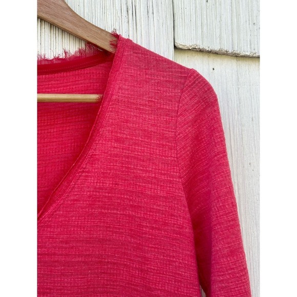 Anthropologie‎ Deletta Thea Peplum Ruffle Top Coral Tiered Long Sleeve Size XS - Picture 2 of 8